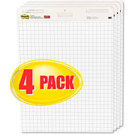 3M 560VAD4PK Post-it® Easel Pads Self-Stick Easel Pads 560VAD4PK, 25" x 30", White, 30 Sheets, 4/Pack image.