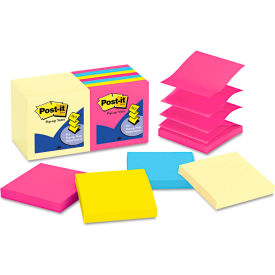 3M R33014YWM Post-it® Pop-up Notes Pop-Up Note Pad Refills R33014YWM, 3" x 3", Yellow, 100 Sheets, 14/Pack image.