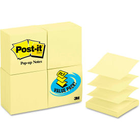 3M R33024VAD Post-it® Pop-up Notes Pop-Up Note Refills R33024VAD, 3" x 3", Yellow, 100 Sheets, 24/Pack image.