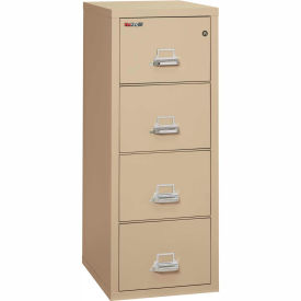 Fire King 4\2125CPA Fireking Fireproof 4 Drawer Vertical File Cabinet - Legal Size 21"W x 25"D x 53"H - Putty image.