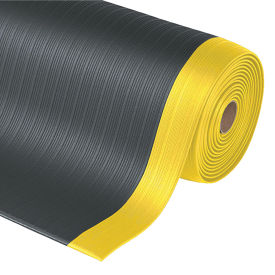 NoTrax® 408 Achilles Anti Fatigue Mat 5/8" Thick 2W x 3L Black/Yellow Border 