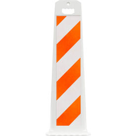 Plasticade Vertical Panel Channelizer Barricade W/ Oversized Handle White Diamond Grade Sheets