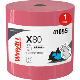 WypAll® Power Clean X80 Heavy Duty Cloths  Perforated12.4 x 12.2 Red 455 Wipers/Roll