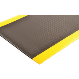 NoTrax® 410 Airug® Anti Fatigue Mat 3/8" Thick 2W x 3L Black/Yellow Border 