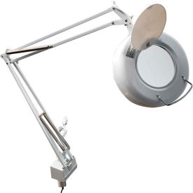 Mg Electronics LUX520W. 3-Diopter Fluorescent Magnifier Lamp w/ AC Receptacle, White image.