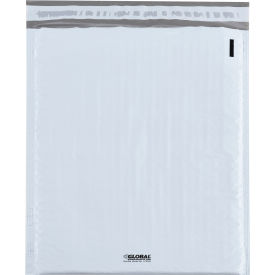 Global Industrial 412522 Global Industrial™ Bubble Lined Poly Mailers, #4, 9-1/2"W x 14-1/2"L, White, 100/Pack image.