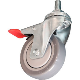 Global Industrial 412564 Global Industrial™ Replacement Pair Of 4" Polyurethane Brake Casters For 412559 image.