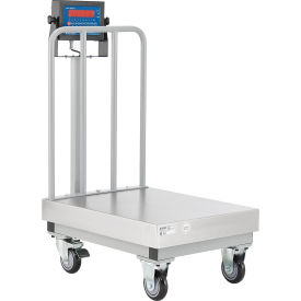 Global Industrial 412664 Global Industrial™ NTEP Mobile Bench Scale w/ Backrail, LED Display, 500 lb x 0.1 lb image.