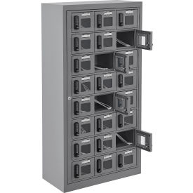 Global Industrial 8-Tier 24 Door Clear View Cell Phone Charging Locker Digital LockAssembled 