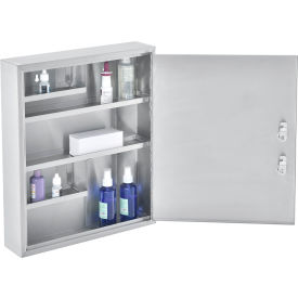 Global Industrial 436945SS Global Industrial™ Stainless Steel Medical  Cabinet W/Double Key Locks, 14"Wx3-18"Dx17-18"H image.