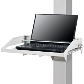 Global Industrial 436952BG Global Industrial™ Locking Laptop Tray, Fits Up to 17" Laptops, Beige image.