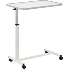 Global Industrial 436965WH Global Industrial™ Heavy Duty Overbed Table With H-Base, White Laminate Tabletop image.