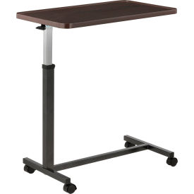 Global Industrial Heavy Duty Overbed Table With H-Base, Walnut Laminate Tabletop