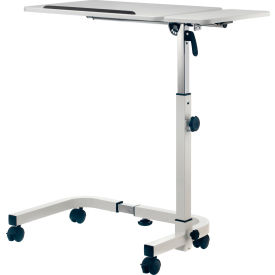 Global Industrial 436966WG Global Industrial™ Tilting Adjustable Height Mobile Laptop Desk, 36"W, White image.