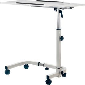 Global Industrial 436966WH Global Industrial™ Tilting Adjustable Height Mobile Laptop Desk, 30"W, White image.