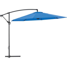 Global Industrial 436972BL Global Industrial™ Cantilever Umbrella w/ Crank, Tilt & Cross Brace, Olefin Fabric, 10W, Blue image.