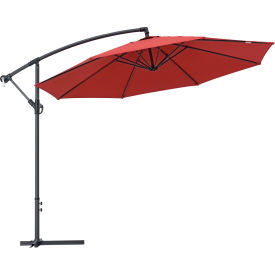 Global Industrial 436972RD Global Industrial™ Cantilever Umbrella w/ Crank, Tilt & Cross Brace, Olefin Fabric, 10W, Red image.