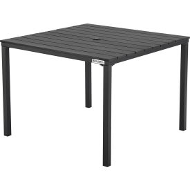 Global Industrial 436983BK Global Industrial™ 40" Square Resin Outdoor Dining Table, Black image.