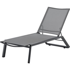Global Industrial Outdoor Sling Chaise Lounge Chair Gray Sling & Frame 