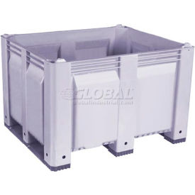 Decade Products Llc M013000-104 Decade M40SGY3 Pallet Container Solid Wall 48x40x31 Short Side Runners Gray 1500 Lb Capacity image.