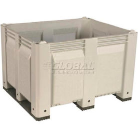Decade Products Llc M013000-110 Decade M40SWH3 Pallet Container Solid Wall 48x40x31 Short Side Runners White 1500 Lb Capacity image.