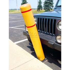 Flexpost, Inc. B52-C-Y/R 52"H FlexBollard™ - Concrete Installation - Yellow Cover/Red Tapes image.