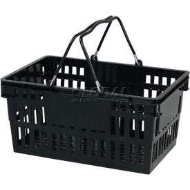 Versacart Systems, Inc. 206-26L-WH-BLK-12 VersaCart ® Black Plastic Shopping Basket 26 Liter With Black Plastic Grips Wire Handle image.