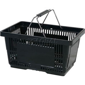 Versacart Systems, Inc. 206-28L-WH-BLK-12 VersaCart ® Black Plastic Shopping Basket 28 Liter With Black Plastic Grips Wire Handle image.