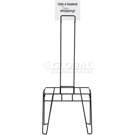 Versacart Systems, Inc. 206-26-RS-BLK VersaCart ® Hand Basket Stand and Sign for 26 Liter Shopping Basket image.
