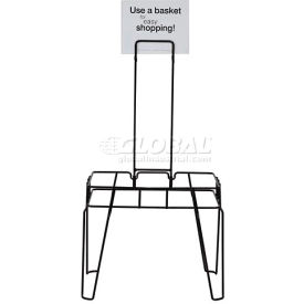 Versacart Systems, Inc. 206-28-RS-BLK VersaCart ® Hand Basket Stand and Sign for 28 Liter Shoppoing Basket image.