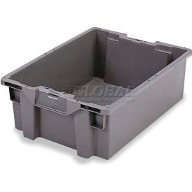 Lewis Bins GS6040-18 ORBIS Stack-N-Nest Pallet Container GS6040-18 - 23-5/8 x 15-3/4 x 7-1/8 Gray image.