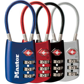 Master Lock Company 4688D Master Lock® No. 4688D TSA-Accepted Luggage Combination Padlock 2"W Assorted Colors Price Each image.