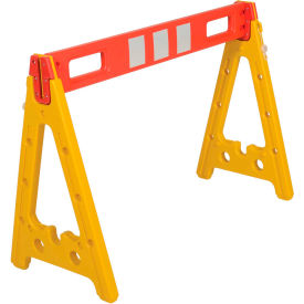 Vestil Manufacturing AFB-44 Portable Plastic A-Frame Style Barricade 44-1/2" With 1 Rail image.