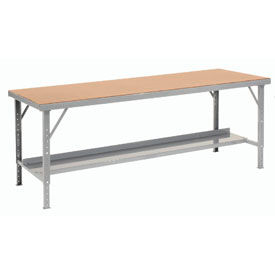 Global Industrial 606769 Global Industrial™ Extra Long Assembly Workbench, 96 x 28", Folding Leg, Hardboard Square Edge image.