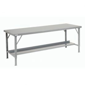 Global Industrial 606757 Global Industrial™ Assembly Workbench, 84 x 28", Folding Leg, Steel Square Edge image.