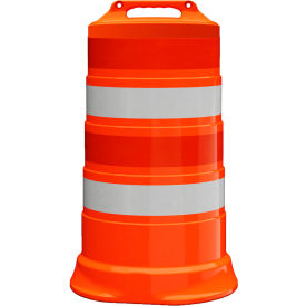 Plasticade Traffic Drum Orange 23-1/2""W x 39-1/2""H 4 Reflective Orange/White Stripes