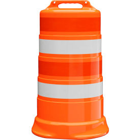 Plasticade Commander Traffic Drum Orange Engineer Grade Sheeting 4 4'' Reflective Stripes LDPE