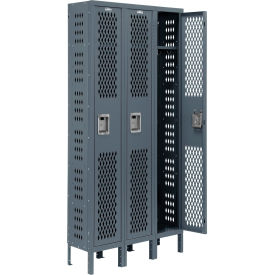 Global Industrial™ Infinity® 1-Tier 3 Door Ventilated Locker 36""W x 12""D x 78""HAssembled