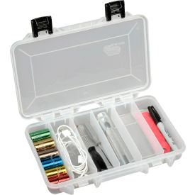 Plano Molding Co. 2360600 Plano StowAway® 6 Fixed Compartment Box, 11"L x 7-1/4"W x 1-3/4"H, Clear image.