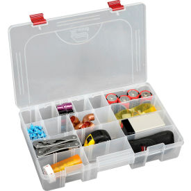 Plano Molding Co. 2378000 Plano ProLatch™ StowAway® 6-21 Adjustable Compartment Box, 14"Wx9-1/8"Dx2-13/16"H, Clear image.