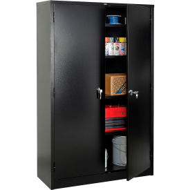 Global Industrial 493311BK Global Industrial™ Storage Cabinet, Turn Handle, 48"Wx18"Dx78"H, Black, Unassembled image.