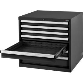 Global Industrial 493360BK Global Industrial™ Modular Drawer Cabinet, 7 Drawers, w/Lock, 30"Wx27"Dx29-1/2"H, Black image.