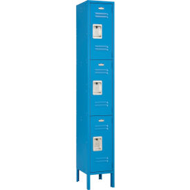 Global Industrial™ Infinity® 3-Tier 3 Door Locker 12""W x 15""D x 78""H Blue Unassembled