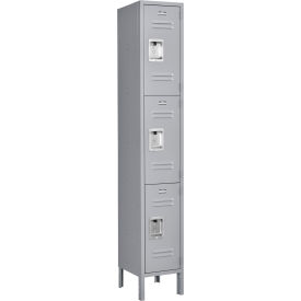 Global Industrial™ Infinity® 3-Tier 3 Door Locker 12""W x 15""D x 78""H Gray Unassembled