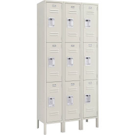 Global Industrial™ Infinity® 3-Tier 9 Door Locker 36""W x 15""D x 78""H Tan Unassembled