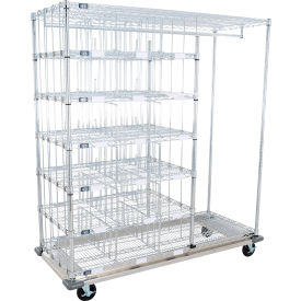 Nexel® Shelf Truck Chrome 60"W x 24"D x 69"H Polyurethane Plate Casters 4 Swivel 
