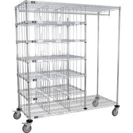 Nexel® Shelf Truck Chrome 60"W x 24"D x 69"H Polyurethane Stem Casters 4 Swivel 2 Brake 