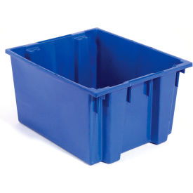Global Industrial 274317BL Global Industrial™ Stack and Nest Storage Container SNT225 No Lid 23-1/2 x 19-1/2 x 10, Blue image.