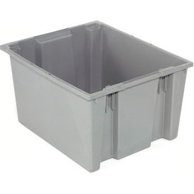 Global Industrial 274317GY Global Industrial™ Stack and Nest Storage Container SNT225 No Lid 23-1/2 x 19-1/2 x 10, Gray image.