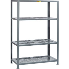 Little Giant 4SHP-2460-72 Little Giant® 4 Shelf, Heavy Duty Perforated Steel Shelving Unit, 24"W x 60"D x 72"H, Gray image.